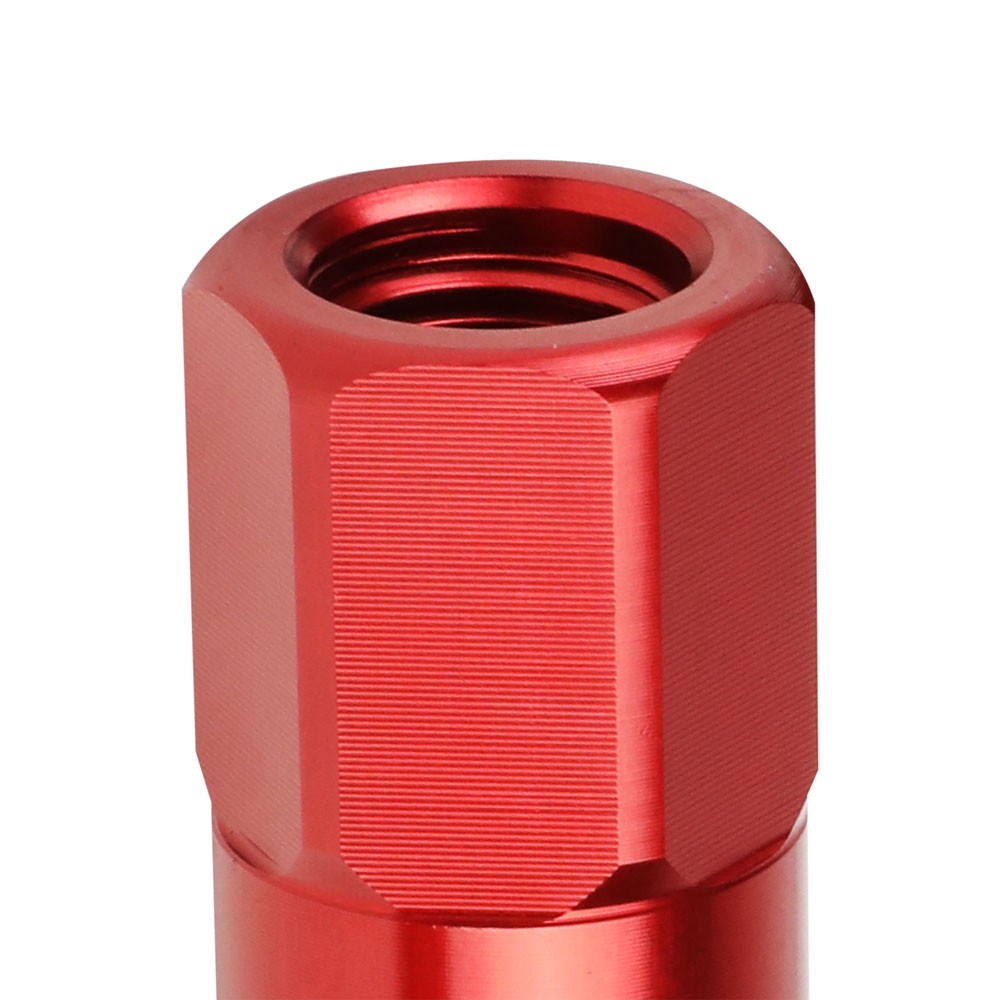 J2 Red Open End Acorn Tuner w/ Spike Cap Lug Nuts Conical Seat M12x1.25 T7-015-Car & Truck Wheels-BuildFastCar