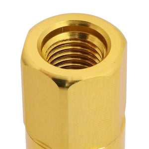 J2 Aluminum Gold Open End Acorn Tuner+Spike Cap M12x1.50 25MM OD/123MM Lug Nuts-Car & Truck Wheels-BuildFastCar