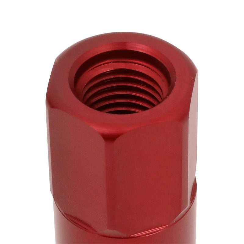 J2 Aluminum Red Open End Acorn Tuner+Spike Cap M12 x 1.50 25MM OD/123MM Lug Nuts-Car & Truck Wheels-BuildFastCar