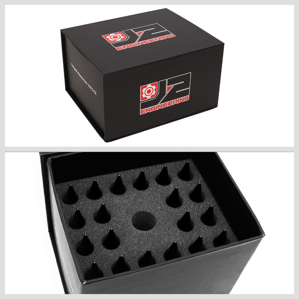J2 Black Open End Acorn Tuner w/ Spike Cap Lug Nuts Conical Seat M12x1.25 T7-016-Car & Truck Wheels-BuildFastCar