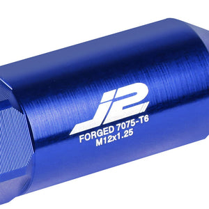 J2 Blue Open End Acorn Tuner w/ Spike Cap Lug Nuts Conical Seat M12x1.25 T7-016-Car & Truck Wheels-BuildFastCar