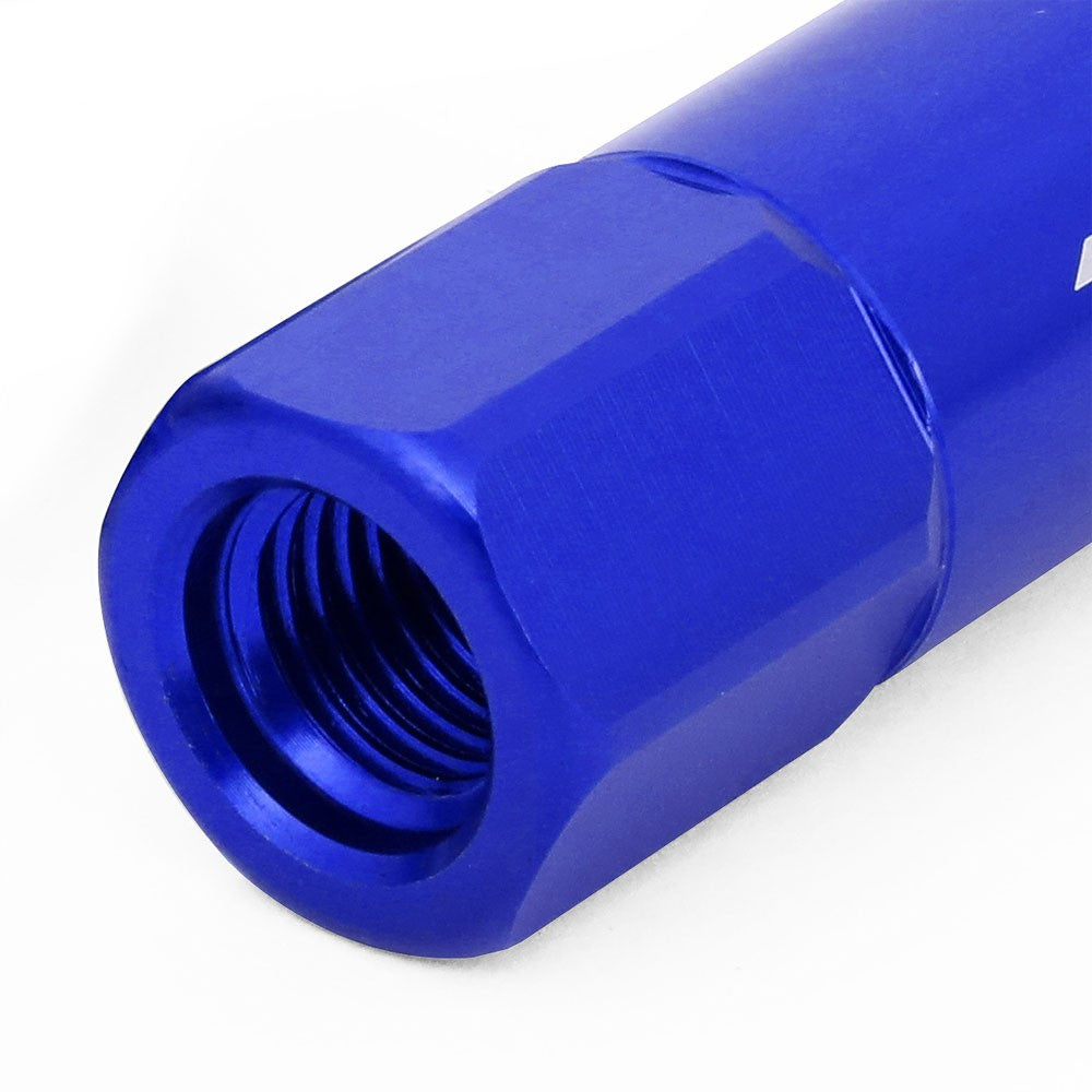 J2 Blue Open End Acorn Tuner w/ Spike Cap Lug Nuts Conical Seat M12x1.25 T7-016-Car & Truck Wheels-BuildFastCar
