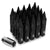 J2 Aluminum Black Open End Acorn Tuner+Spike Cap M12x1.50 25MM OD/107MM Lug Nuts-Car & Truck Wheels-BuildFastCar