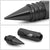J2 Aluminum Black Open End Acorn Tuner+Spike Cap M12x1.50 25MM OD/107MM Lug Nuts-Car & Truck Wheels-BuildFastCar