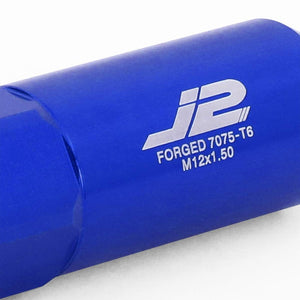 J2 Aluminum Blue Open End Acorn Tuner+Spike Cap M12x1.50 25MM OD/107MM Lug Nuts-Car & Truck Wheels-BuildFastCar