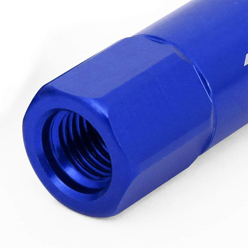 J2 Aluminum Blue Open End Acorn Tuner+Spike Cap M12x1.50 25MM OD/107MM Lug Nuts-Car & Truck Wheels-BuildFastCar