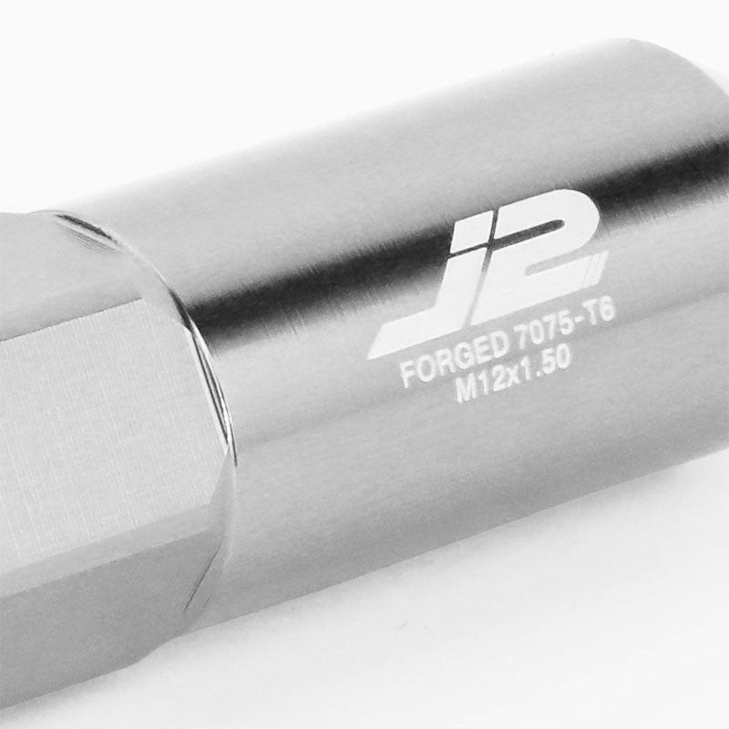 J2 Aluminum Silver Open End Acorn Tuner+Spike Cap M12x1.50 25MM OD/107MM Lug Nut-Car & Truck Wheels-BuildFastCar