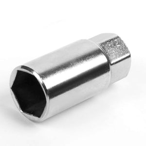 J2 Aluminum Silver Open End Acorn Tuner+Spike Cap M12x1.50 25MM OD/107MM Lug Nut-Car & Truck Wheels-BuildFastCar