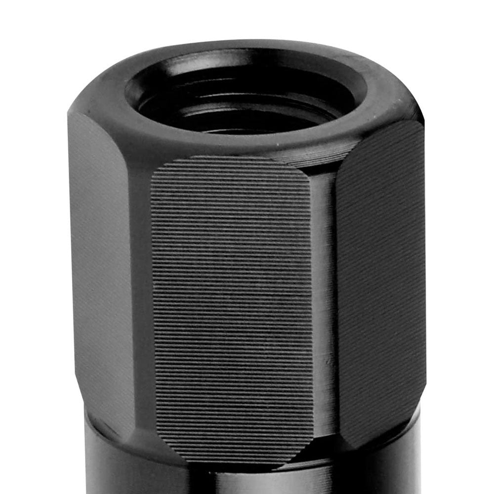 J2 Black Open End Acorn Tuner w/ Spike Cap Lug Nuts Conical Seat M12x1.25 T7-017-Car & Truck Wheels-BuildFastCar