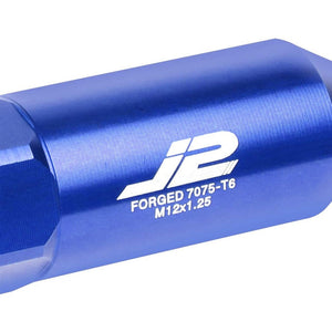 J2 Blue Open End Acorn Tuner w/ Spike Cap Lug Nuts Conical Seat M12x1.25 T7-017-Car & Truck Wheels-BuildFastCar