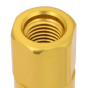 J2 Aluminum Gold Open End Acorn Tuner+Spike Cap M12 x 1.50 25MM OD/90MM Lug Nuts-Car & Truck Wheels-BuildFastCar-BFC-LN-T7-017-15-GD