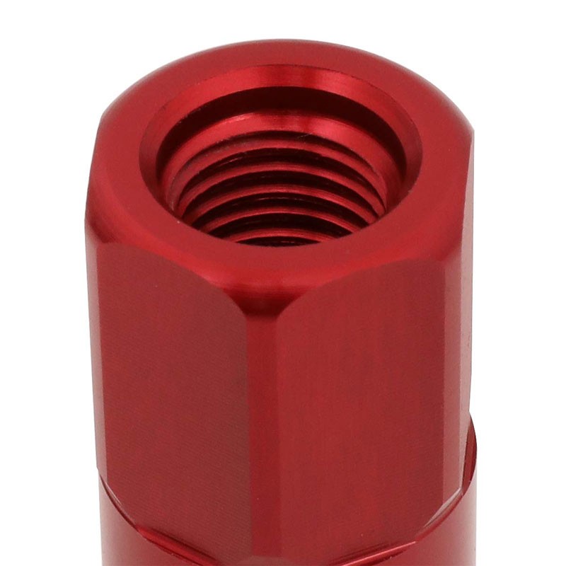 J2 Aluminum Red Open End Acorn Tuner+Spike Cap M12 x 1.50 25MM OD/90MM Lug Nuts-Car & Truck Wheels-BuildFastCar-BFC-LN-T7-017-15-RD