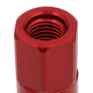 J2 Aluminum Red Open End Acorn Tuner+Spike Cap M12 x 1.50 25MM OD/90MM Lug Nuts-Car & Truck Wheels-BuildFastCar-BFC-LN-T7-017-15-RD