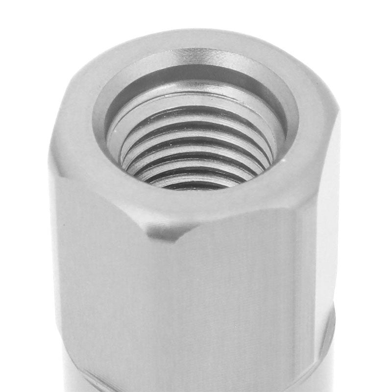 J2 Aluminum Silver Open End Acorn Tuner+Spike Cap M12x1.50 25MM OD/90MM Lug Nuts-Car & Truck Wheels-BuildFastCar-BFC-LN-T7-017-15-SL