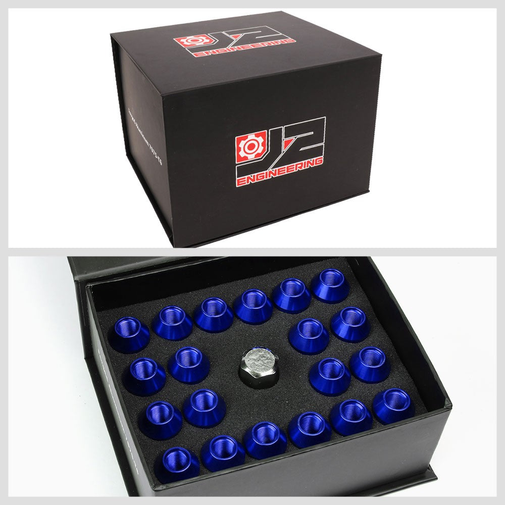 J2 Aluminum Blue Close End Acorn Tuner Lug Nuts Conical Seat M12x1.25 T7-018-Car & Truck Wheels-BuildFastCar