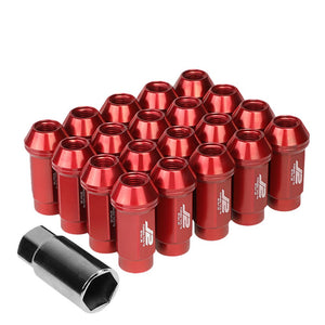 J2 Aluminum Red Close End Acorn Tuner Lug Nuts Conical Seat M12x1.25 T7-018