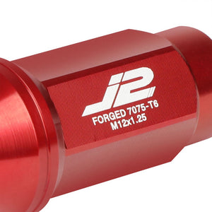 J2 Aluminum Red Close End Acorn Tuner Lug Nuts Conical Seat M12x1.25 T7-018-Car & Truck Wheels-BuildFastCar