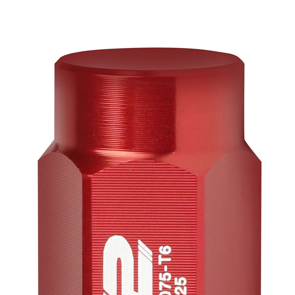 J2 Aluminum Red Close End Acorn Tuner Lug Nuts Conical Seat M12x1.25 T7-018-Car & Truck Wheels-BuildFastCar