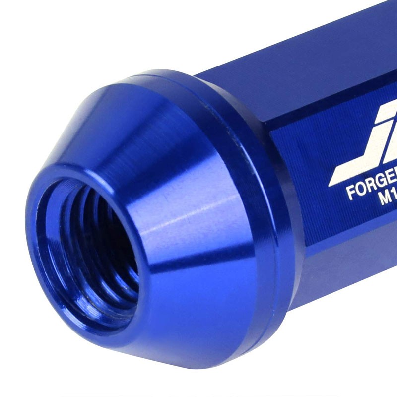 J2 Blue Close End Acorn Tuner 25MM OD/50MM M12 x 1.50 20 Pcs Lug Nuts+Adapter-Car & Truck Wheels-BuildFastCar