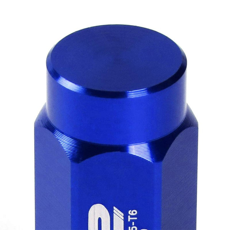 J2 Blue Close End Acorn Tuner 25MM OD/50MM M12 x 1.50 20 Pcs Lug Nuts+Adapter-Car & Truck Wheels-BuildFastCar