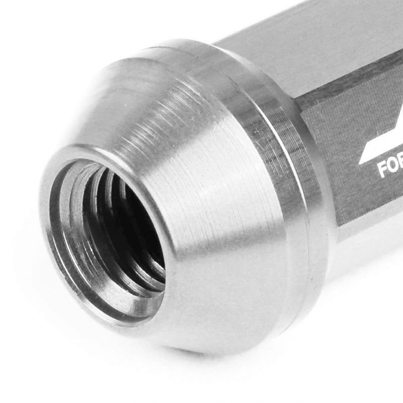 J2 Silver Close End Acorn Tuner 25MM OD/50MM M12 x 1.50 20 Pcs Lug Nuts+Adapter-Car & Truck Wheels-BuildFastCar