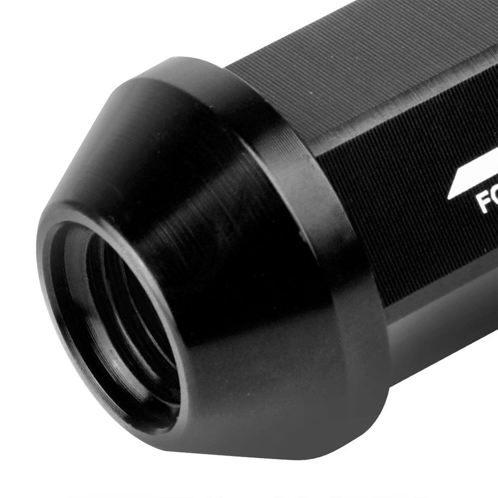 J2 Aluminum Black Open End Acorn Tuner Lug Nuts Conical Seat M12x1.25 T7-019-Car & Truck Wheels-BuildFastCar