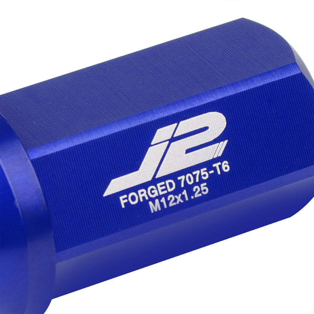 J2 Aluminum Blue Open End Acorn Tuner Lug Nuts Conical Seat M12x1.25 T7-019-Car & Truck Wheels-BuildFastCar