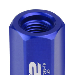 J2 Aluminum Blue Open End Acorn Tuner Lug Nuts Conical Seat M12x1.25 T7-019-Car & Truck Wheels-BuildFastCar