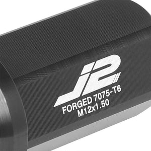 J2 Aluminum Black Open End Acorn Tuner M12 x 1.50 25MM OD/45MM Height Lug Nuts-Car & Truck Wheels-BuildFastCar