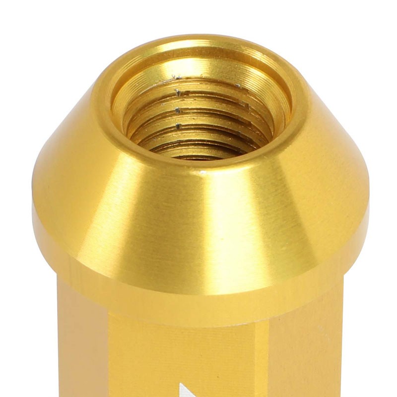 J2 Aluminum Gold Open End Acorn Tuner M12 x 1.50 25MM OD/45MM Height Lug Nuts-Car & Truck Wheels-BuildFastCar