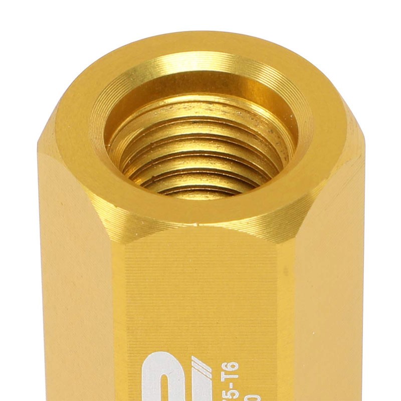 J2 Aluminum Gold Open End Acorn Tuner M12 x 1.50 25MM OD/45MM Height Lug Nuts-Car & Truck Wheels-BuildFastCar