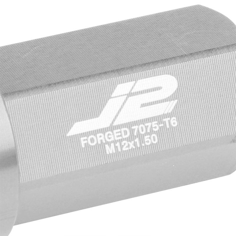 J2 Aluminum Silver Open End Acorn Tuner M12 x 1.50 25MM OD/45MM Height Lug Nuts-Car & Truck Wheels-BuildFastCar