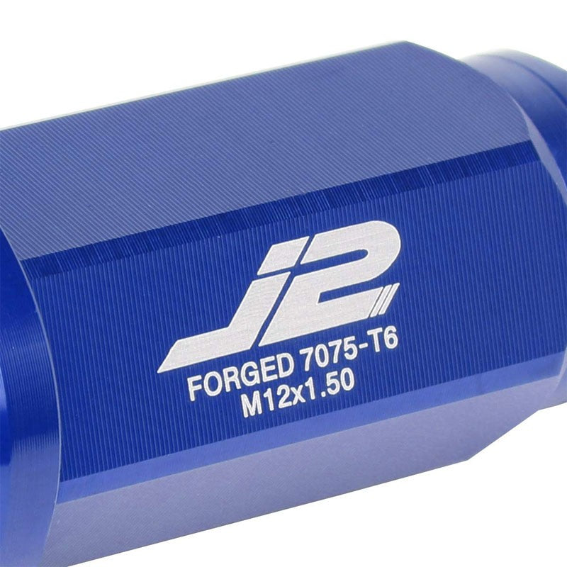 J2 Aluminum Blue Open End Acorn Tuner+Spike Cap M12 x 1.50 25MM OD/75MM Lug Nuts-Car & Truck Wheels-BuildFastCar
