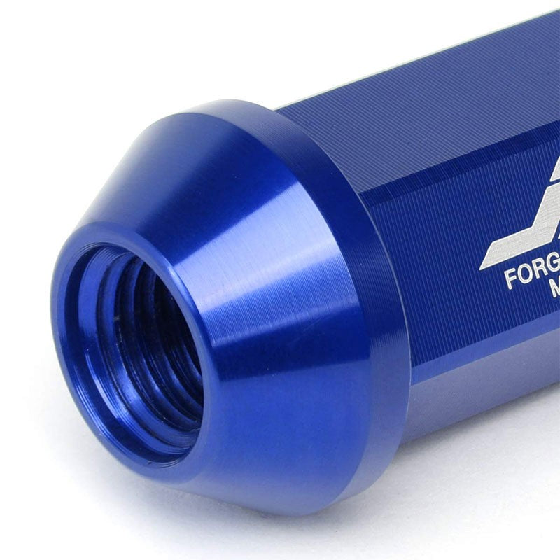 J2 Aluminum Blue Open End Acorn Tuner+Spike Cap M12 x 1.50 25MM OD/75MM Lug Nuts-Car & Truck Wheels-BuildFastCar