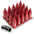 J2 Aluminum Red Open End Acorn Tuner+Spike Cap M12 x 1.50 25MM OD/75MM Lug Nuts-Car & Truck Wheels-BuildFastCar