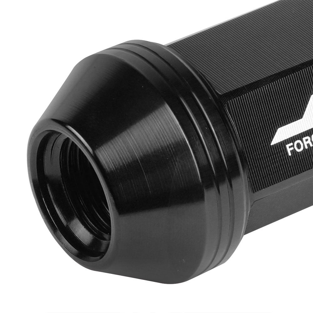 J2 Black Open Knurled End Acorn Tuner Lug Nuts Conical Seat M12x1.25 T7-021-Car & Truck Wheels-BuildFastCar