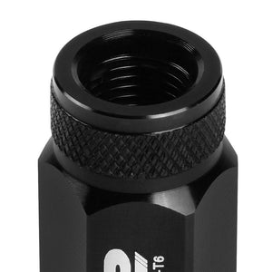 J2 Black Open Knurled End Acorn Tuner Lug Nuts Conical Seat M12x1.25 T7-021-Car & Truck Wheels-BuildFastCar