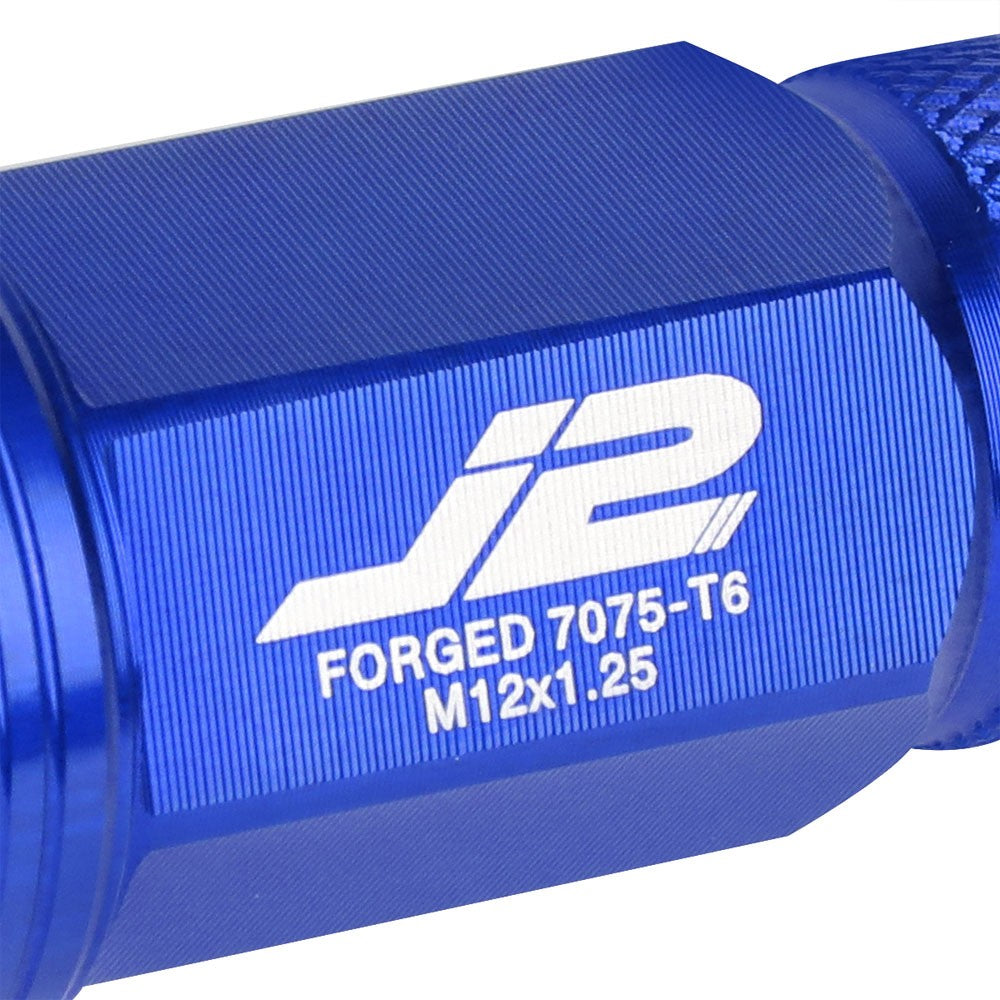 J2 Blue Open Knurled End Acorn Tuner Lug Nuts Conical Seat M12x1.25 T7-021-Car & Truck Wheels-BuildFastCar