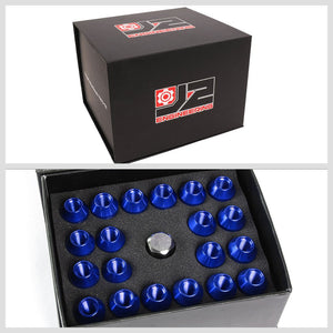 J2 Blue Open Knurled End Acorn Tuner Lug Nuts Conical Seat M12x1.25 T7-021-Car & Truck Wheels-BuildFastCar