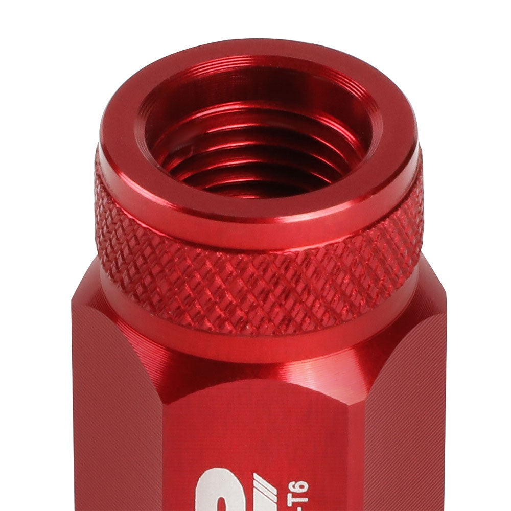 J2 Red Open Knurled End Acorn Tuner Lug Nuts Conical Seat M12x1.25 T7-021-Car & Truck Wheels-BuildFastCar