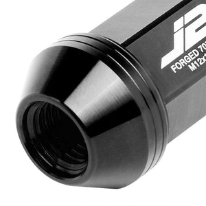 J2 Aluminum Black Open Knurled Top Acorn Tuner M12 x 1.50 25MM OD/50MM Lug Nuts-Car & Truck Wheels-BuildFastCar