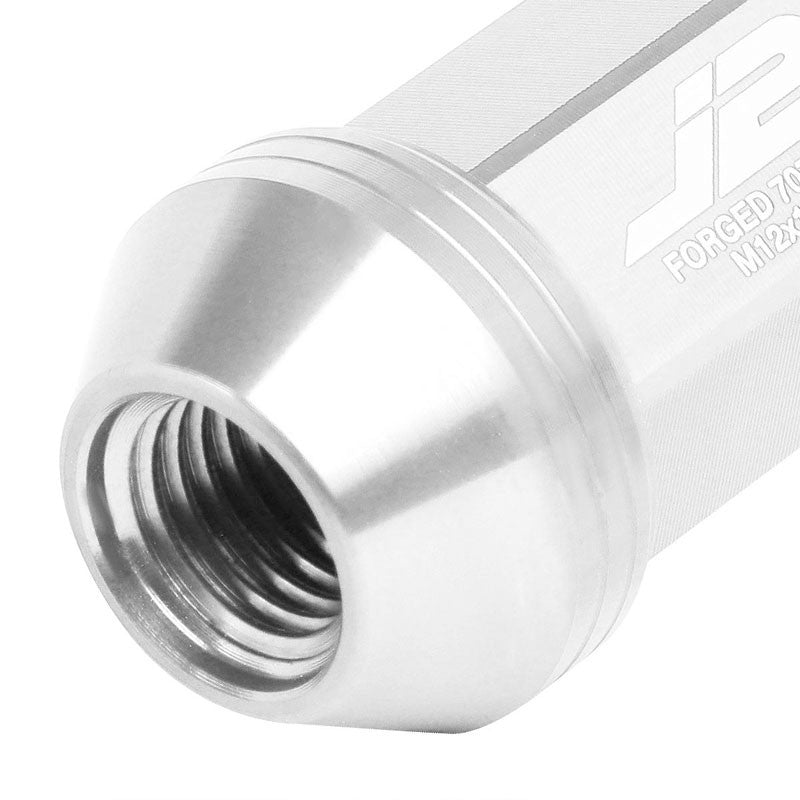 J2 Aluminum Silver Open Knurled Top Acorn Tuner M12 x 1.50 25MM OD/50MM Lug Nuts-Car & Truck Wheels-BuildFastCar
