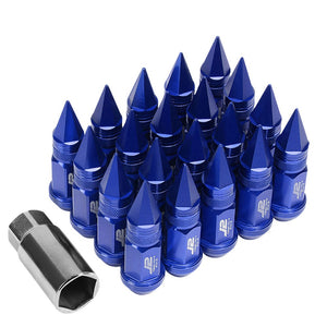 J2 Blue Open Knurled End Acorn Spike Cap Lug Nuts Conical Seat M12x1.25 T7-022