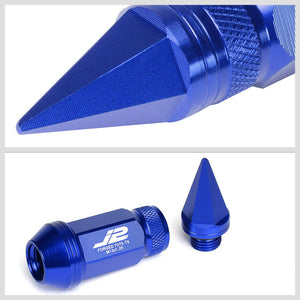 J2 Blue Open Knurled End Acorn Spike Cap Lug Nuts Conical Seat M12x1.25 T7-022-Car & Truck Wheels-BuildFastCar