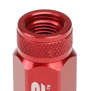 J2 Red Open Knurled End Acorn Spike Cap Lug Nuts Conical Seat M12x1.25 T7-022-Car & Truck Wheels-BuildFastCar
