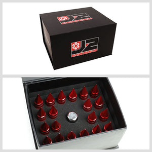 J2 Red Open Knurled End Acorn Spike Cap Lug Nuts Conical Seat M12x1.25 T7-022-Car & Truck Wheels-BuildFastCar
