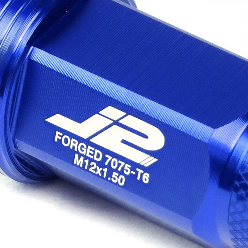 J2 Blue Open Knurled End Acorn Tuner+Spike Cap 25MM OD/80MM M12 x 1.50 Lug Nuts-Car & Truck Wheels-BuildFastCar