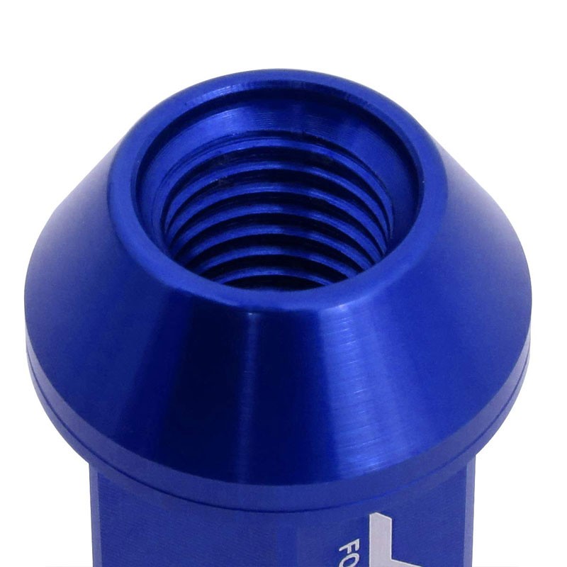 J2 Aluminum Blue Open Knurled End Acorn Tuner M12 x 1.50 25MM OD/40MM Lug Nuts-Car & Truck Wheels-BuildFastCar