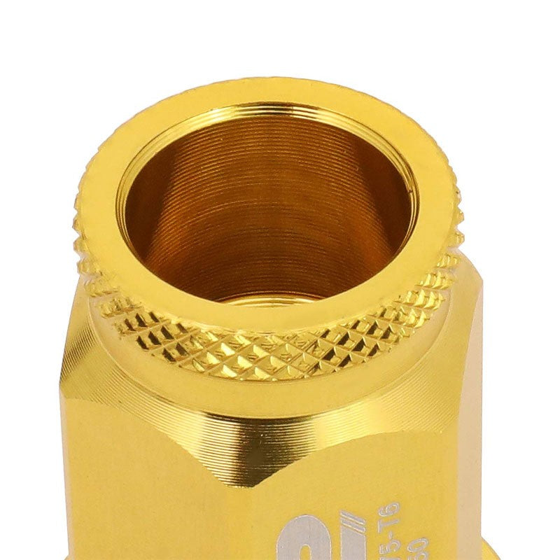 J2 Aluminum Gold Open Knurled End Acorn Tuner M12 x 1.50 25MM OD/40MM Lug Nuts-Car & Truck Wheels-BuildFastCar