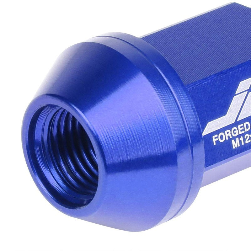 J2 Blue Close End Acorn Tuner 25MM OD/35MM M12x1.25 20 Pcs Lug Nuts Set+Adapter-Car & Truck Wheels-BuildFastCar